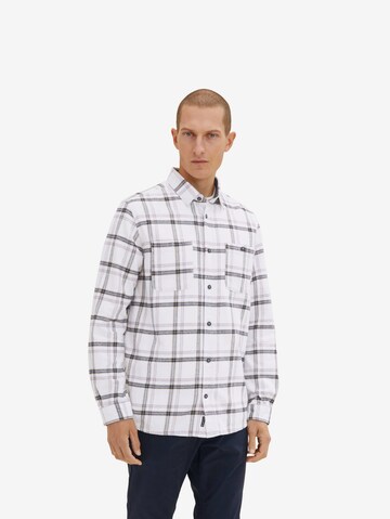TOM TAILOR Comfort fit Button Up Shirt in White: front