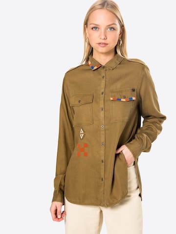 Superdry Blouse in Groen: voorkant