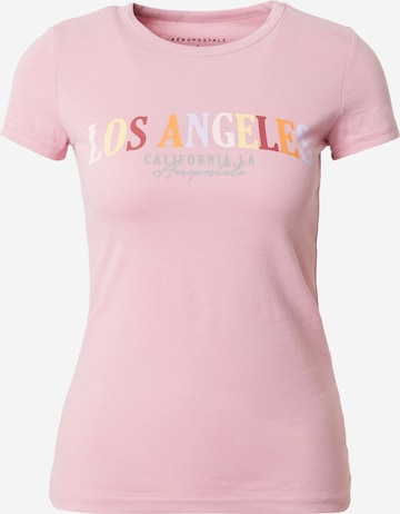 AÉROPOSTALE - Camisa 'LOS ANGELES CALIFORNIA' em roxo: frente