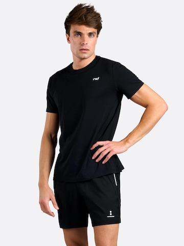 nordicdots - Camiseta funcional 'Bamboo Tee - Light Blue' en negro: frente