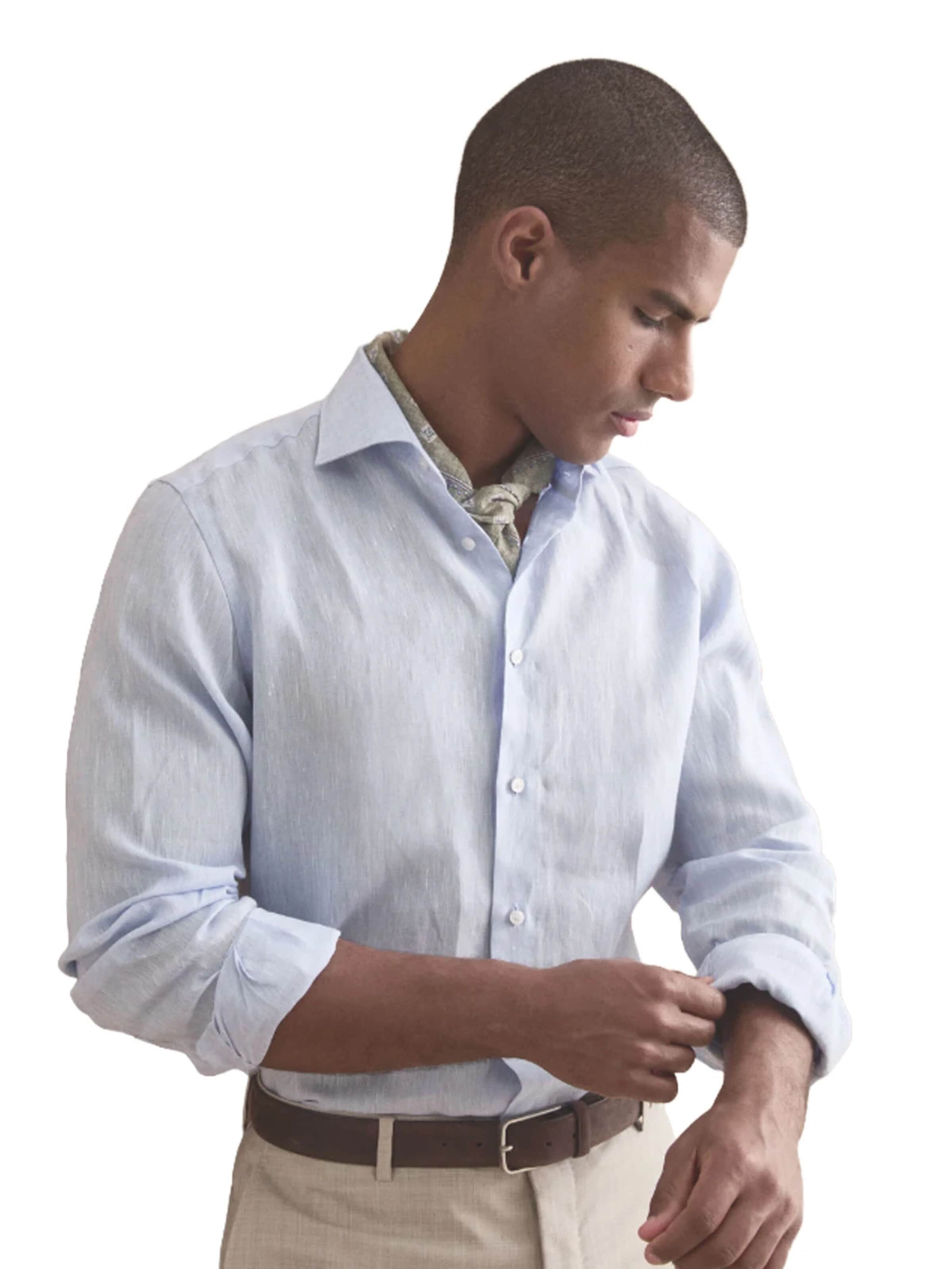 Il Lanificio Slim fit Overhemd in Blauw