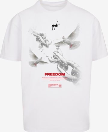 balts MJ Gonzales T-Krekls 'Freedom': no priekšpuses