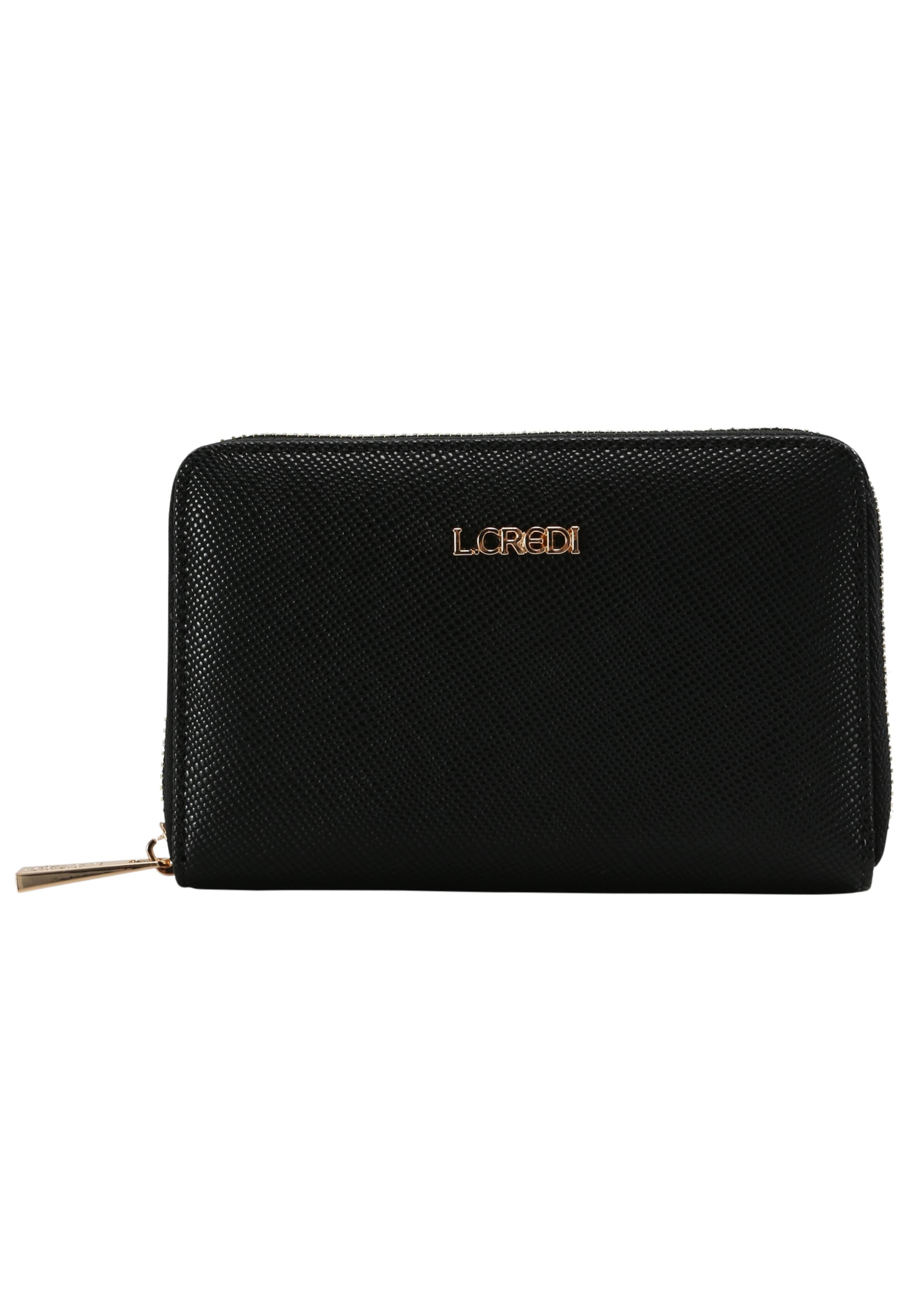 L.CREDI Geldbörse 'Ebba' in Schwarz: Vorderseite
