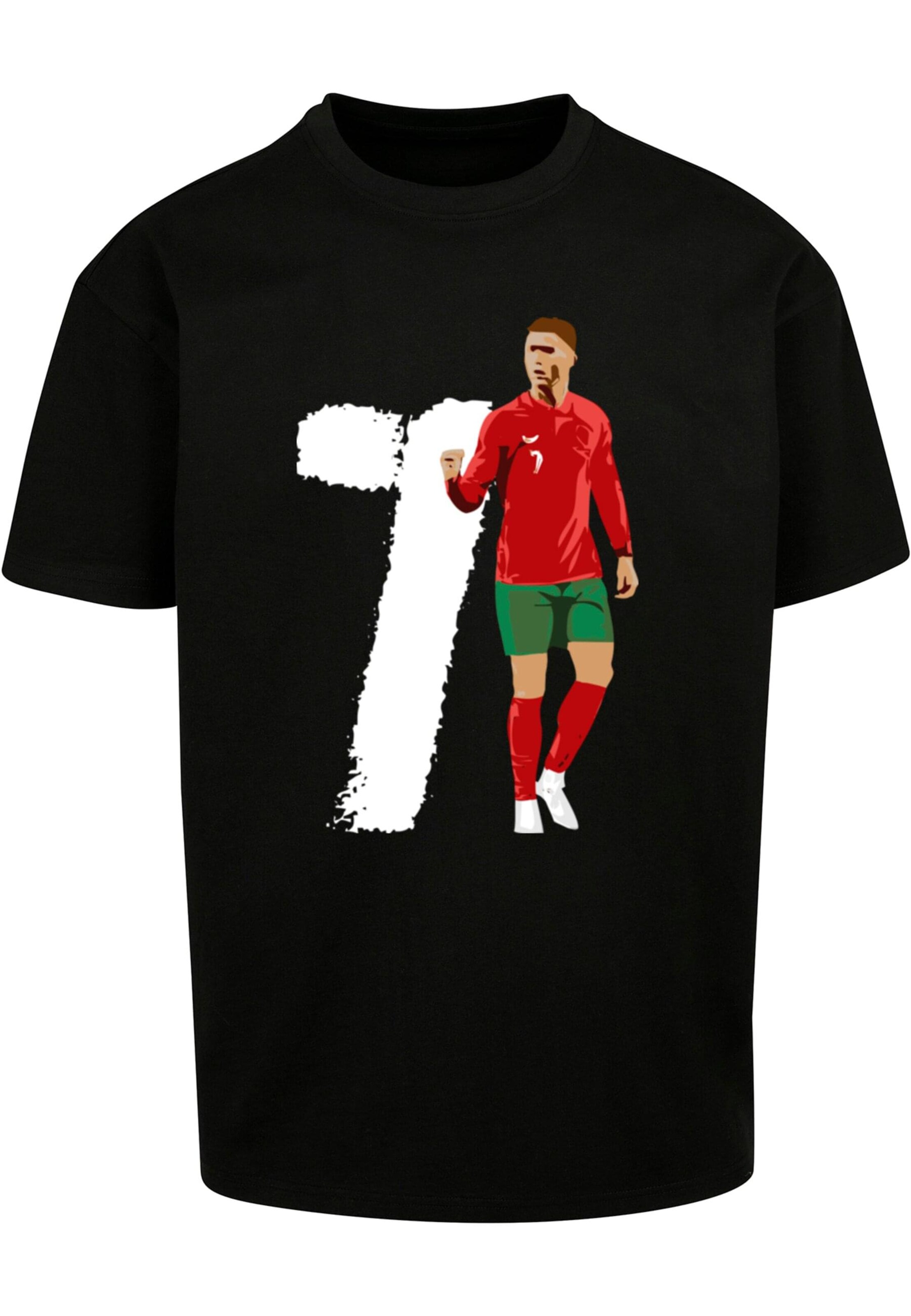 Merchcode Shirt 'Player 3' in Zwart: voorkant
