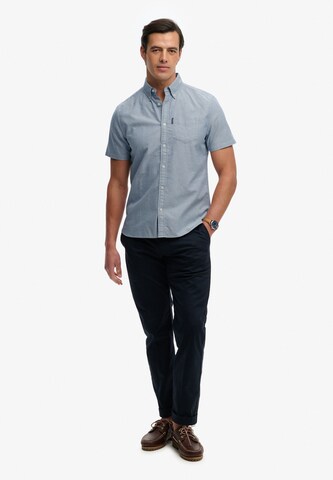 Superdry & Co Regular fit Overhemd 'Essentials Oxford' in Blauw