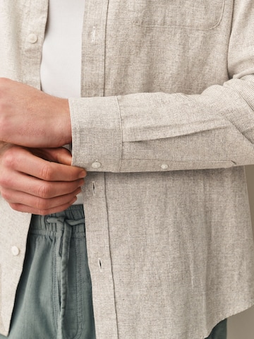 Next Comfort fit Button Up Shirt in Beige