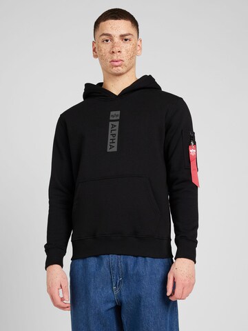 ALPHA INDUSTRIES Sweatshirt in Black: front