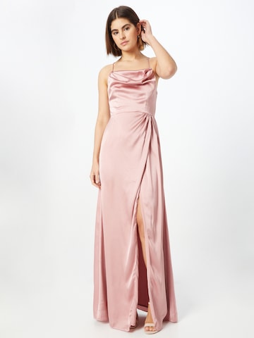 Maya Deluxe Evening Dress in Pink: front