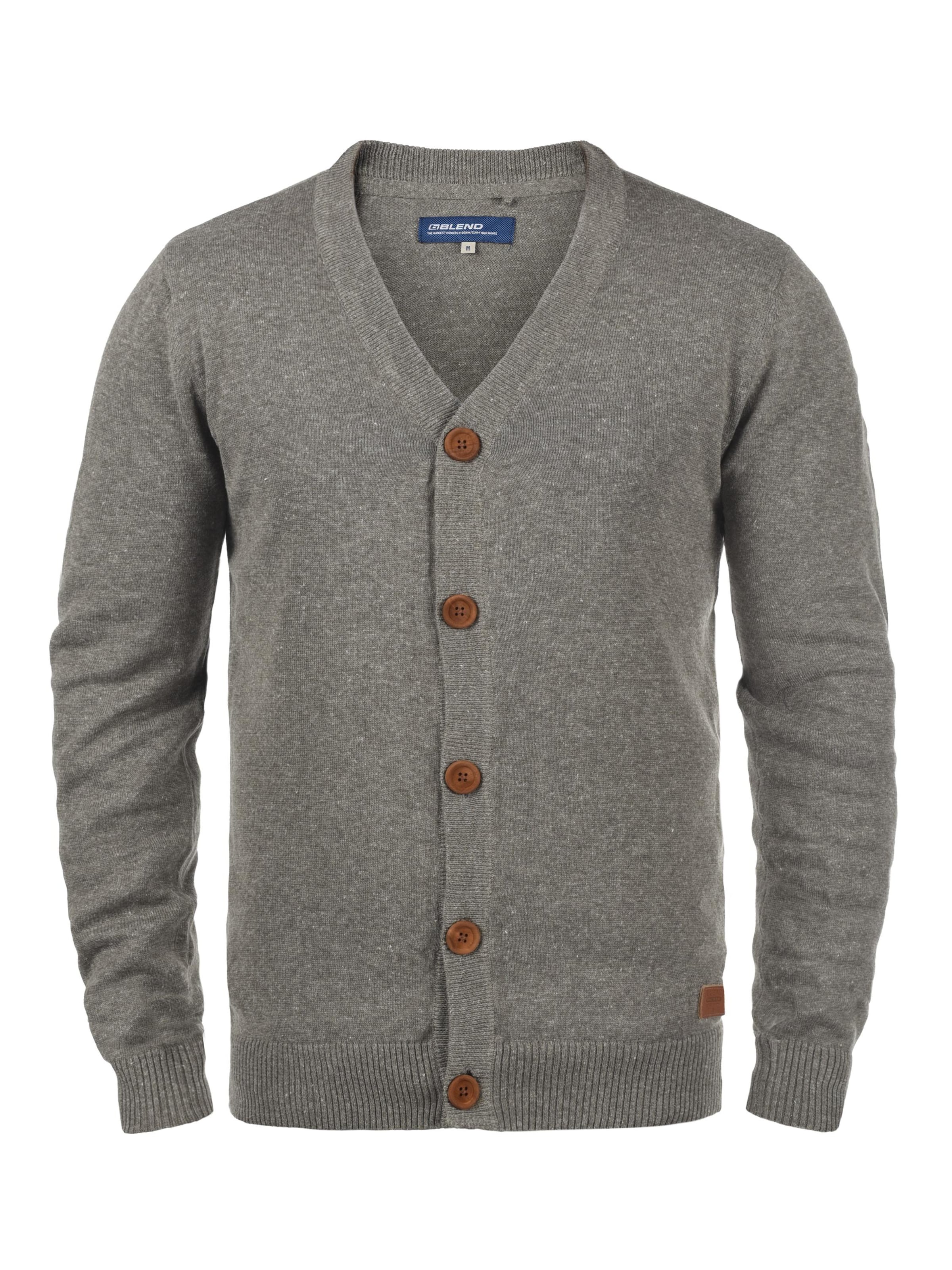BLEND Knit cardigan in Grey: front