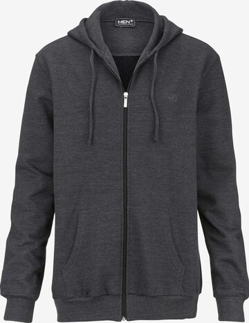 Men Plus Zip-Up Hoodie in Grey: front