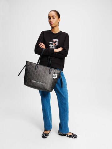 Karl Lagerfeld Mikina 'Ikon Karl & Choupette' – černá