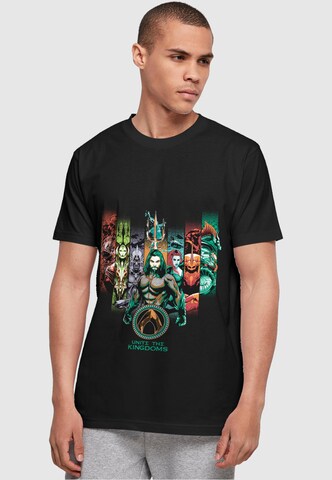 ABSOLUTE CULT Shirt 'Aquaman - Unite The Kingdoms' in Zwart: voorkant