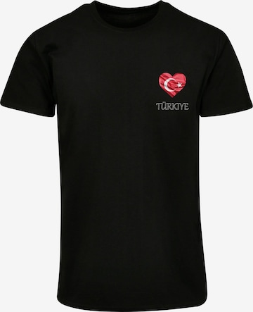 Merchcode T-Shirt 'Football - Turkey' in Schwarz: Vorderseite