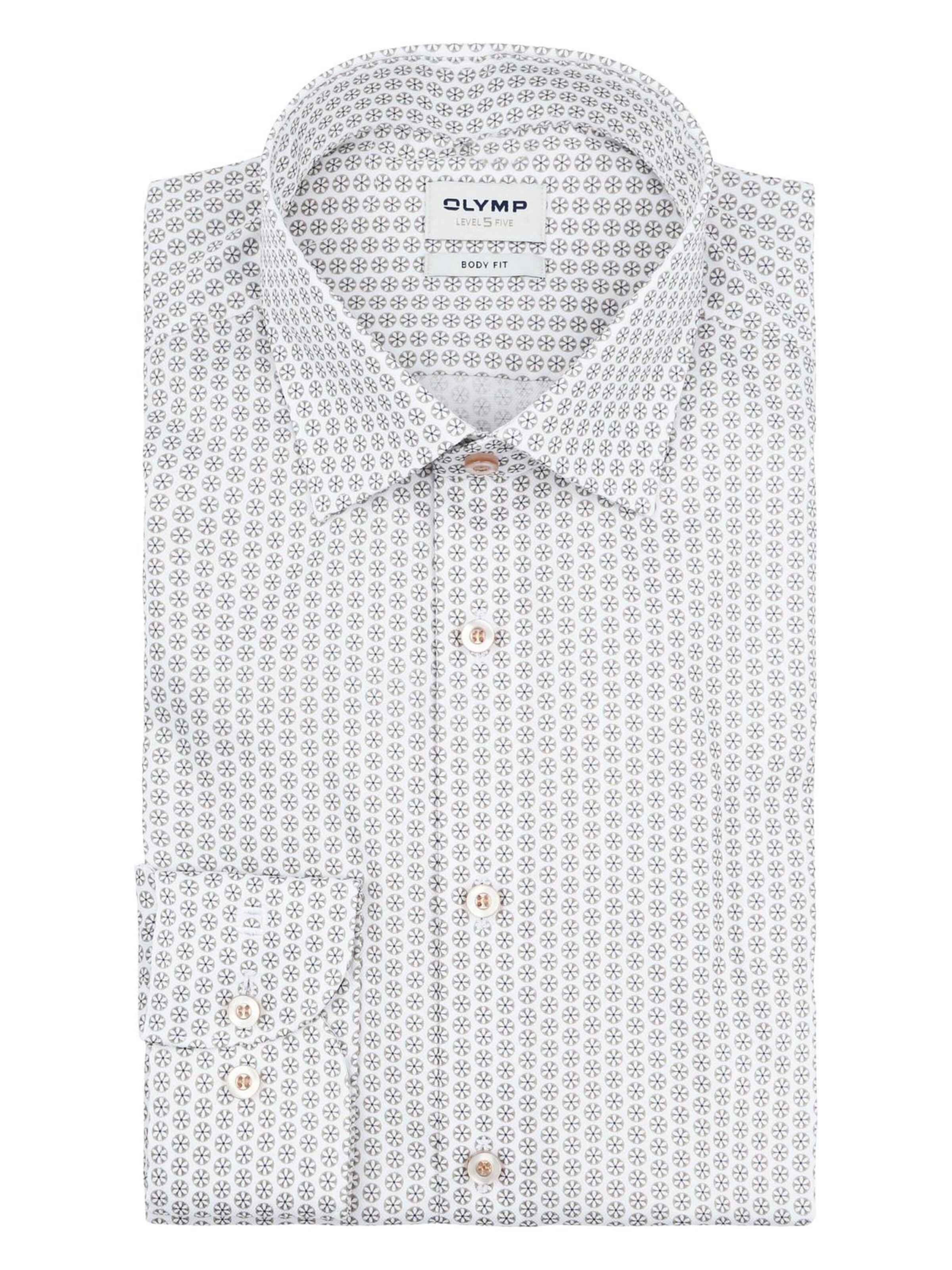OLYMP Slim fit Button Up Shirt 'Level 5' in Beige: front