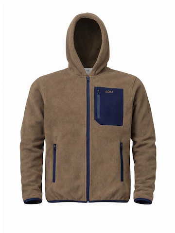 A Question Of (AQO) Between-season jacket 'David Micro Fleece Hoodie' in Brown