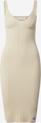 Calvin Klein Jeans Stickad klänning i beige: framsida