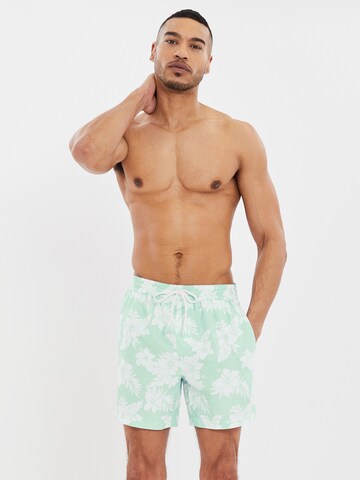 Threadbare Board Shorts 'Sunset' in Green: front