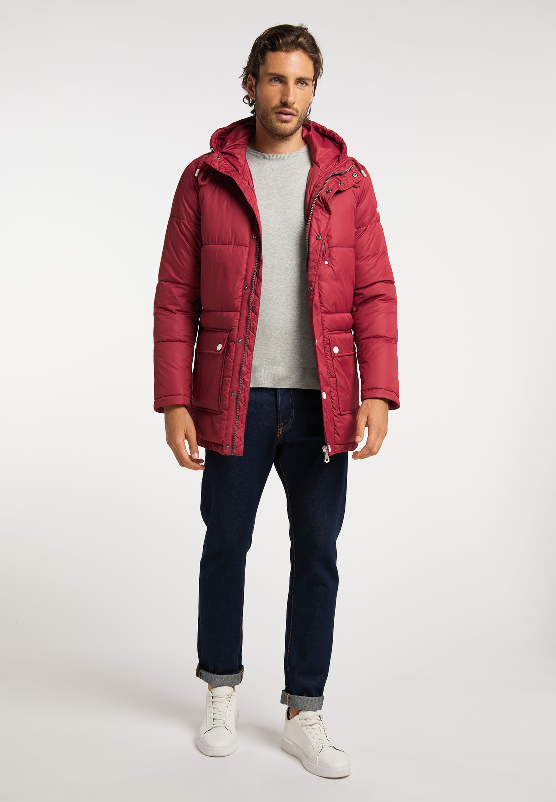 Männer Jacken DreiMaster Maritim Parka in Rot - AA49922 Männer Jacken DreiMaster Maritim Parka in Rot - AA49922