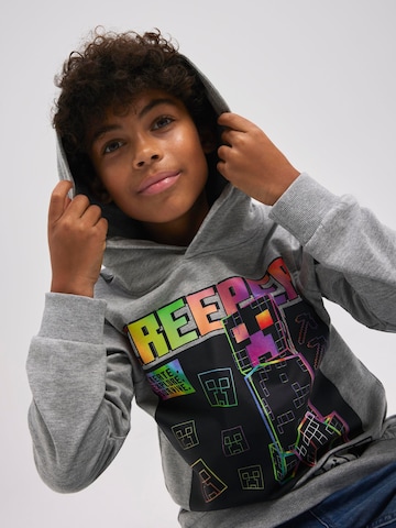 NAME IT Sweatshirt 'Jiz Minecraft' in Grey