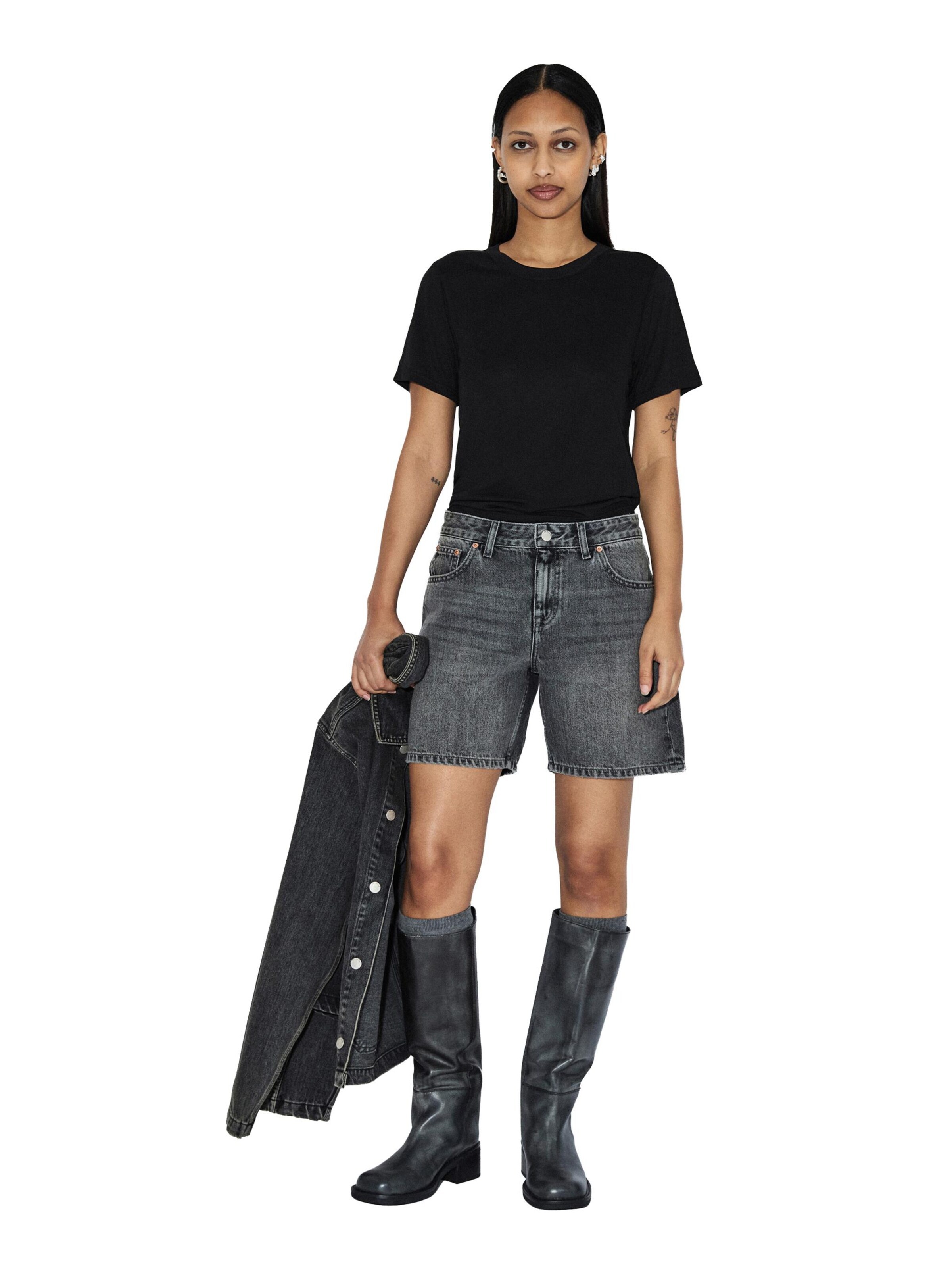 Dr. Denim Loosefit Jeans 'Hill Shorts'‌‌‌‌ in Grau