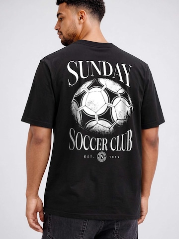 Neverless Shirt 'Sunday Soccer Club' in Black
