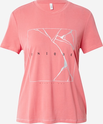 T-shirt 'FREE LIFE' ONLY en rose : devant