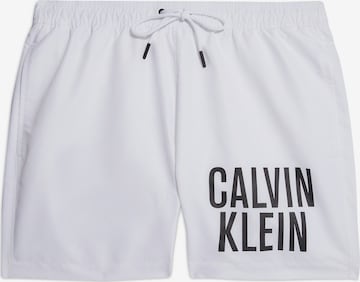 Shorts de bain Calvin Klein Swimwear en blanc : devant