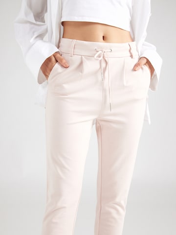 ONLY Slim fit Pleat-Front Pants 'Poptrash' in Beige