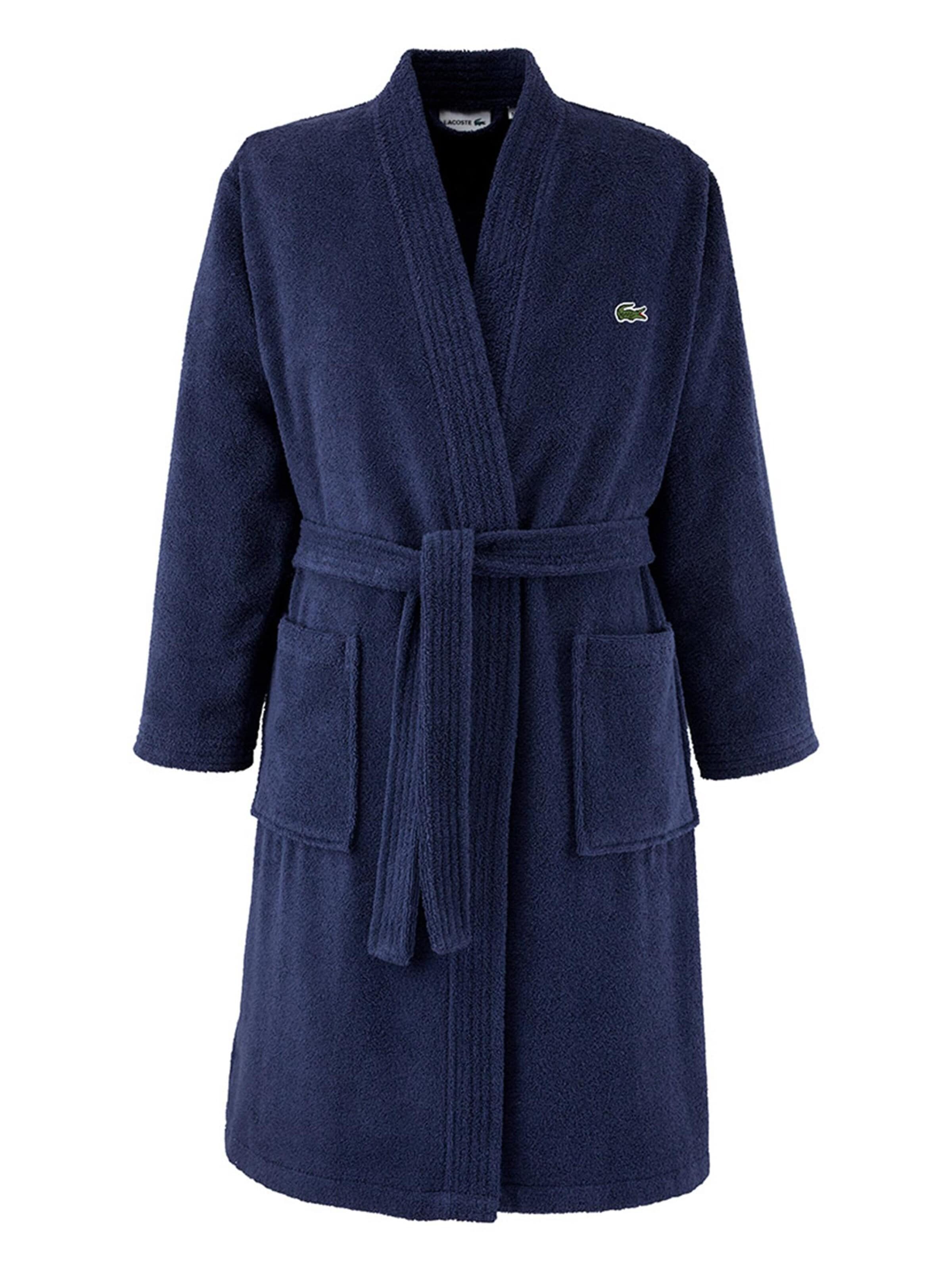 LACOSTE Bademantel lang 'LLECROCO'‌‌‌‌ in Blau: Vorderseite