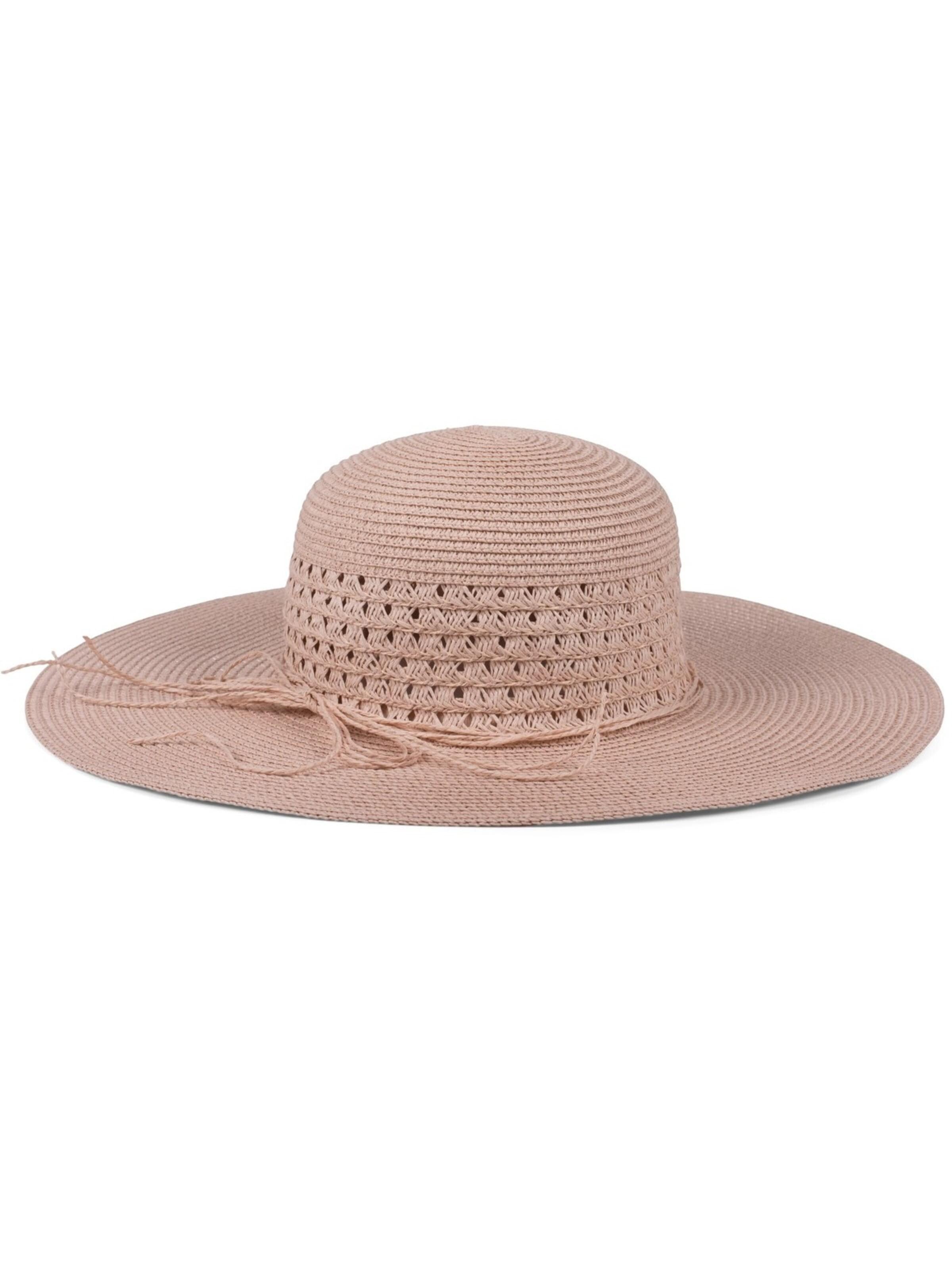 styleBREAKER Hut 'Großer Sonnenhut mit Hutband und Schleife Strohhut'‌‌ in Pink: Vorderseite
