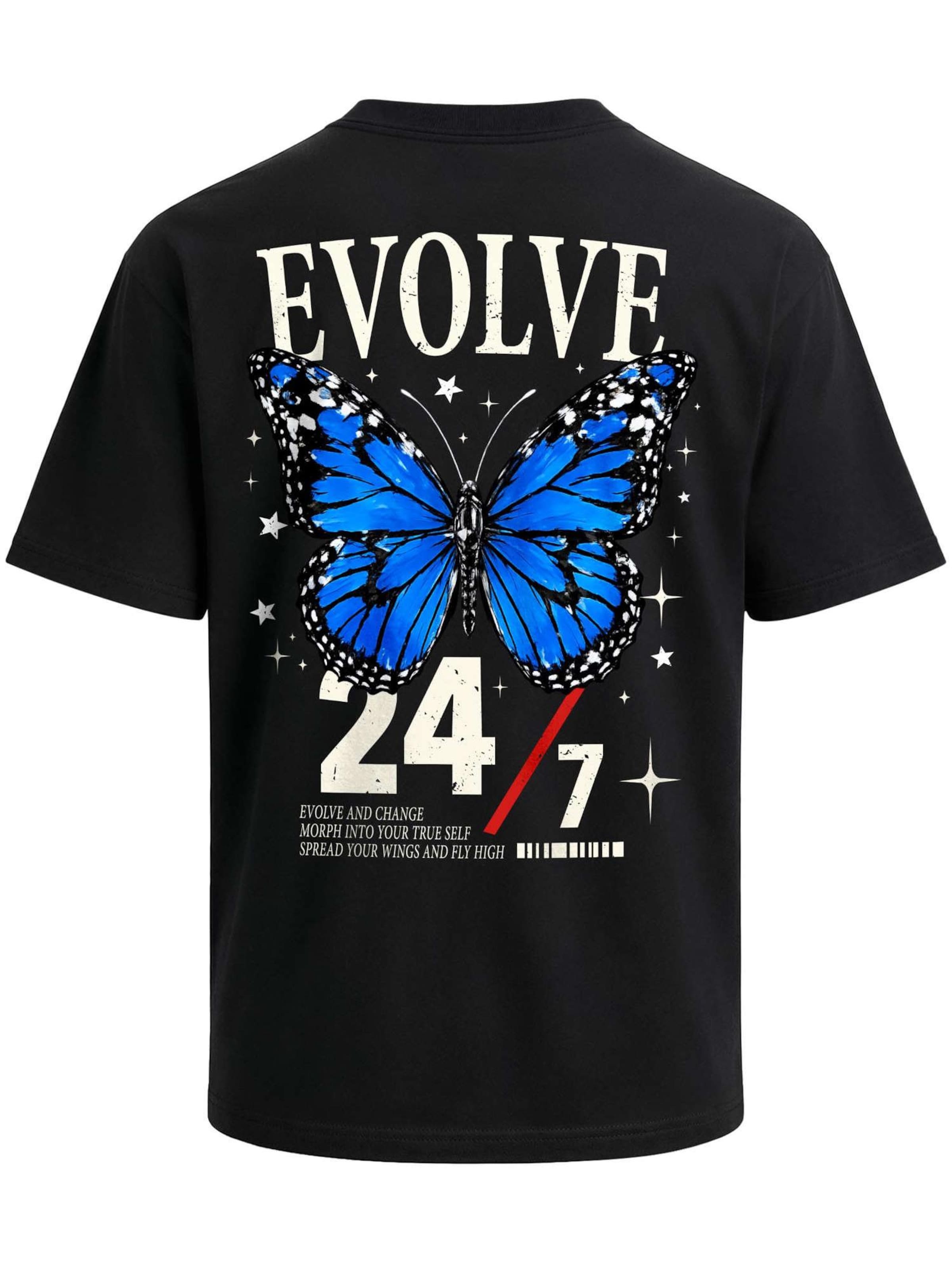 Neverless Shirt 'Butterfly 247' in Black