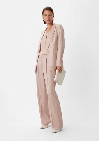 COMMA Wide leg Trousers with creases in Beige: front