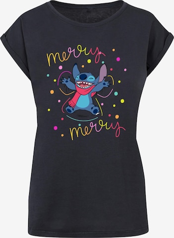 T-shirt 'Lilo And Stitch - Merry Rainbow' ABSOLUTE CULT en bleu : devant