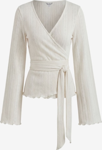 Cardigan OBJECT en blanc : devant