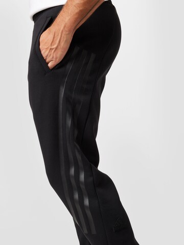 ADIDAS SPORTSWEAR Tapered Workout Pants 'Future Icons 3-Stripes' in Black