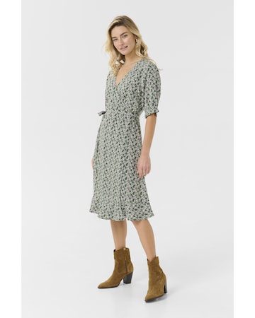 Cream Dress 'Tiah' in Green