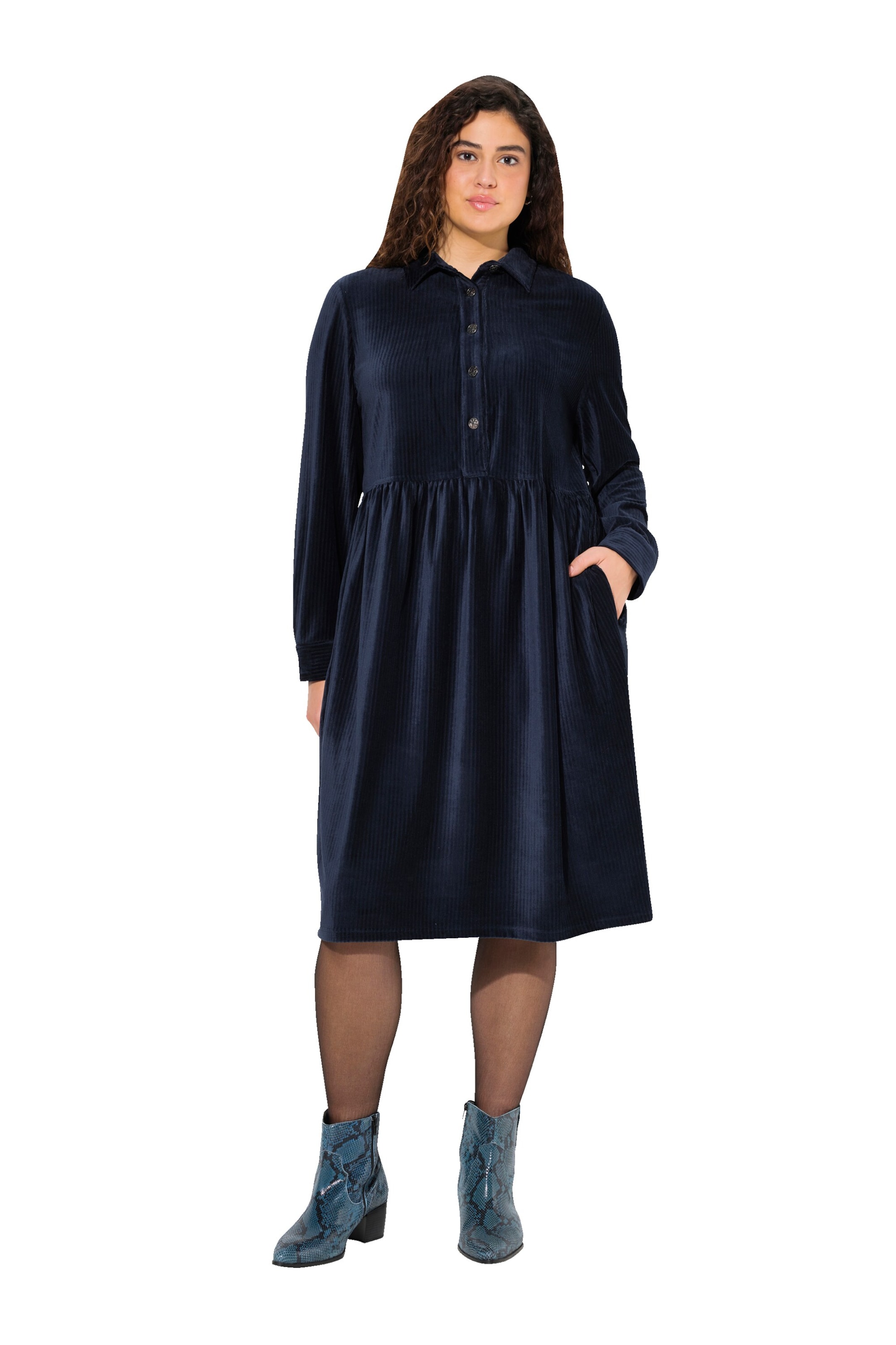 Robe-chemise Ulla Popken en bleu