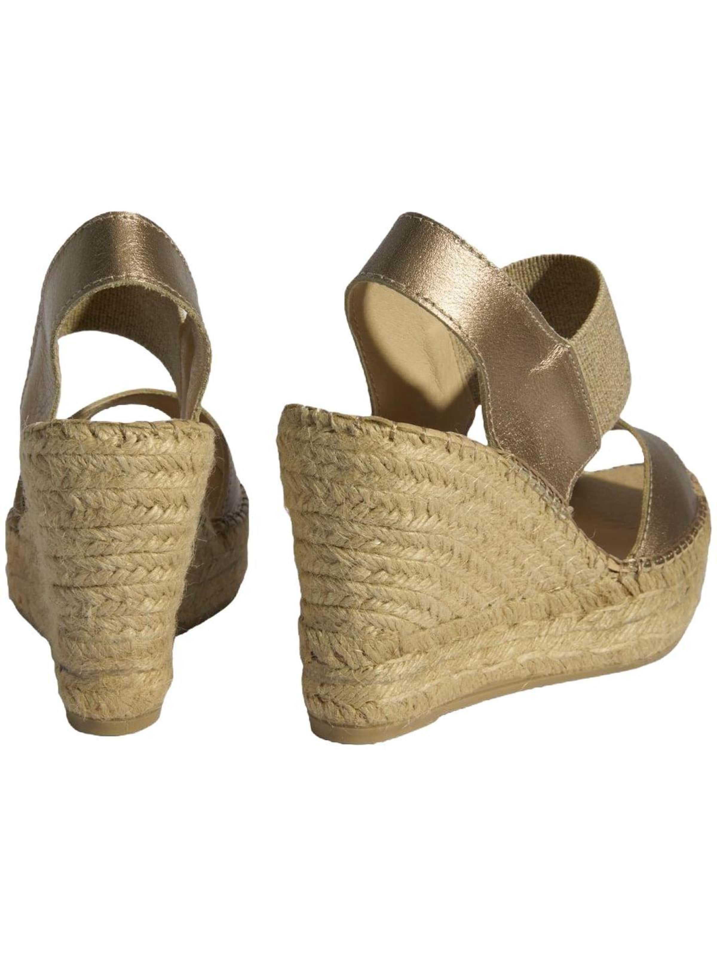 Desa Sandaal 'Keil-Espadrilles' in Goud