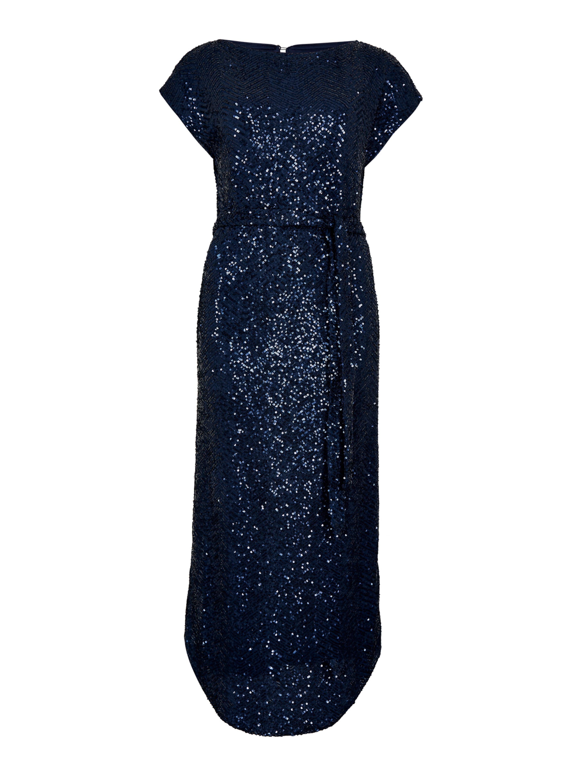 Apricot Chevron Sequin Midi Dress ' ' in Blau: Vorderseite