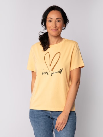 T-shirt 'Self love' Watapparel en jaune : devant