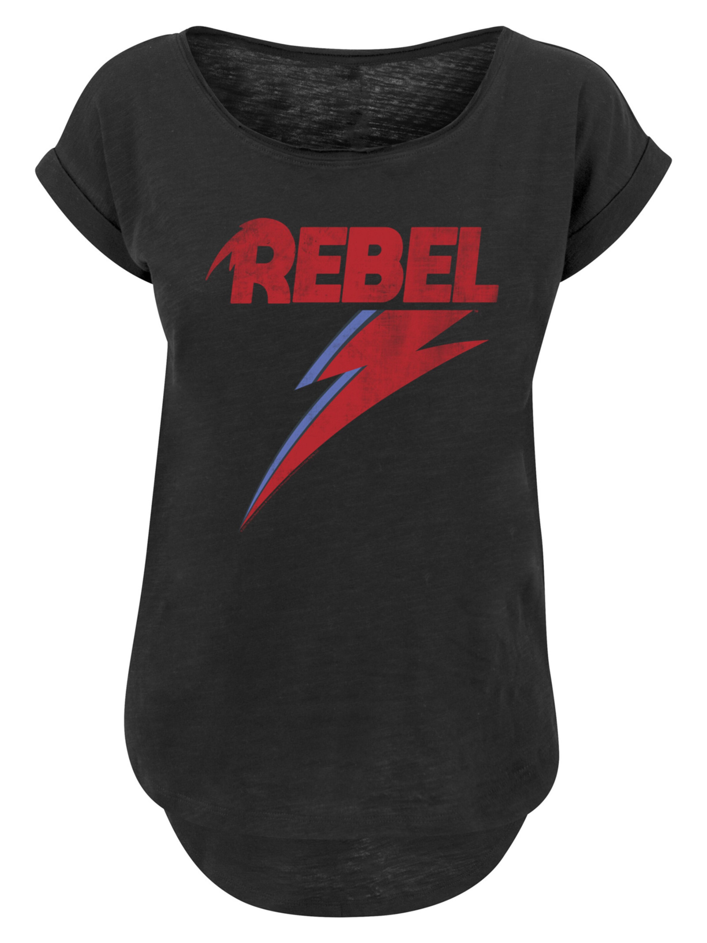 F4NT4STIC Shirt 'David Bowie Distressed Rebel' in Black: front