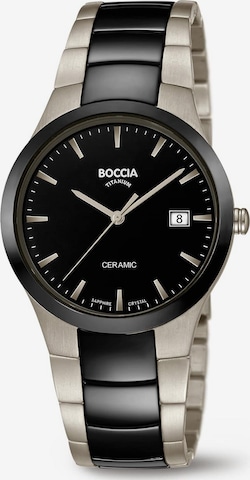 Boccia Titanium Analog Watch in Black: front