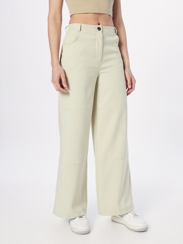 TOPSHOP Wide leg Broek in Groen: voorkant