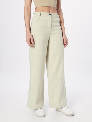 TOPSHOP Wide leg Broek in Groen: voorkant