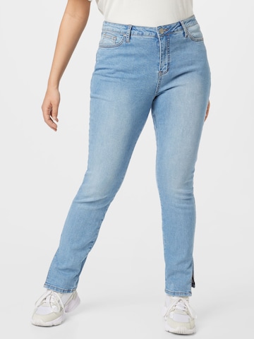 Zizzi Slimfit Jeans 'Jida' in Blauw: voorkant