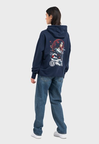 Oldskull Hoodie 'Asian Blossom Queen' in Blau