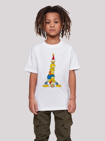 T-Shirt 'The Simpsons Family Christmas Tree' F4NT4STIC en blanc : devant