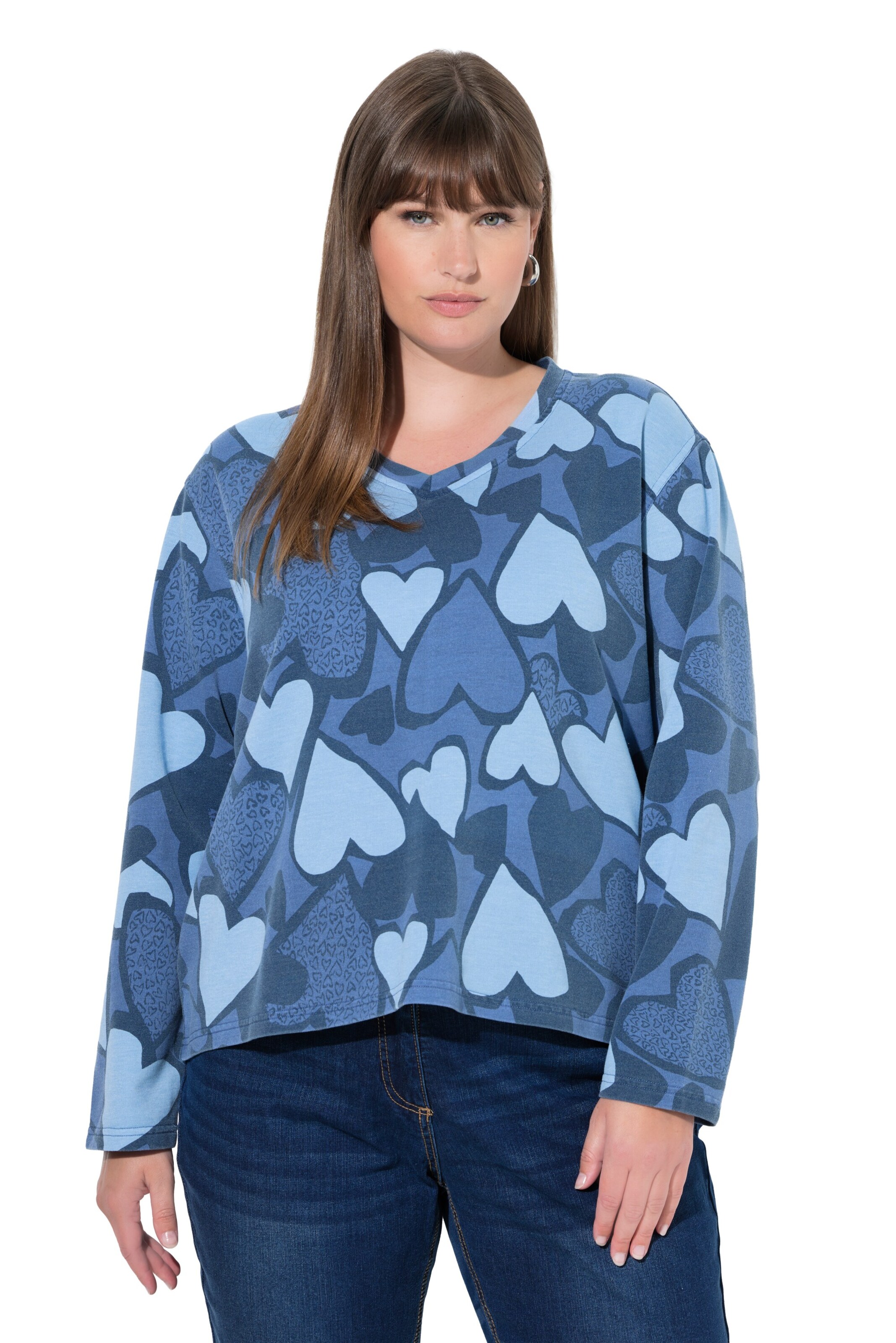 Ulla Popken Sweatshirt in Blau: Vorderseite