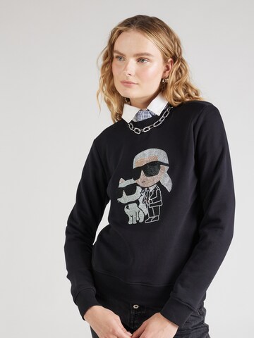 Karl Lagerfeld Μπλούζα φούτερ 'Ikonik 2.0' σε μαύρο: μπροστά