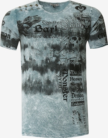 Rusty Neal T-Shirt in Batik Optik in Grau: predná strana